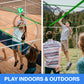 People playing 9 Square indoors & outdoors