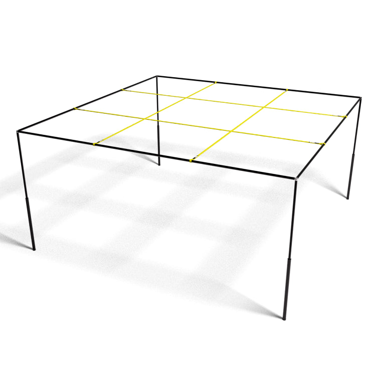 9 Square Game Set: Black Anodized with Yellow Straps