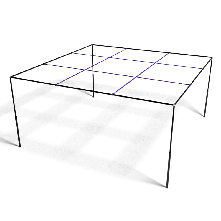 9 Square Set: Black Anodized with Purple Straps