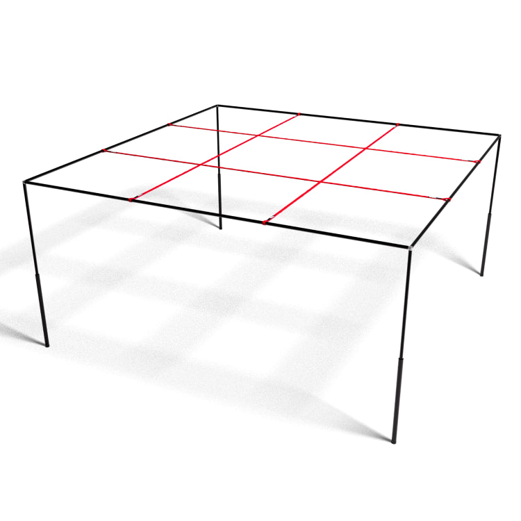 9 Square Set: Black Anodized with Red Straps