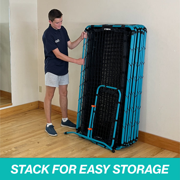 A boy showing how Infinets are easily stored