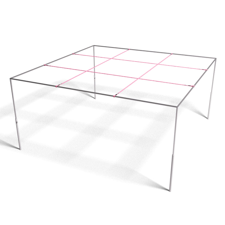 9 Square Set: Mill Finish with Pink Straps