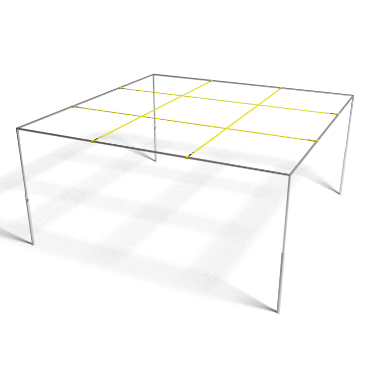 9 Square Game Set: Mill Finish with Yellow Straps