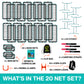 All the items included in a 20 Net Infinets Set