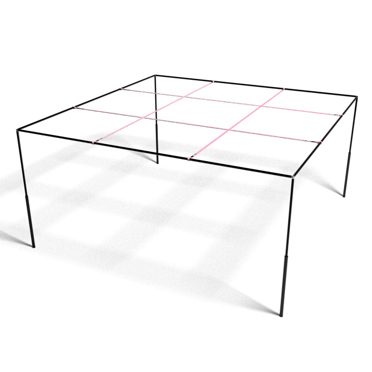 9 Square Set: Black Anodized with Pink Straps