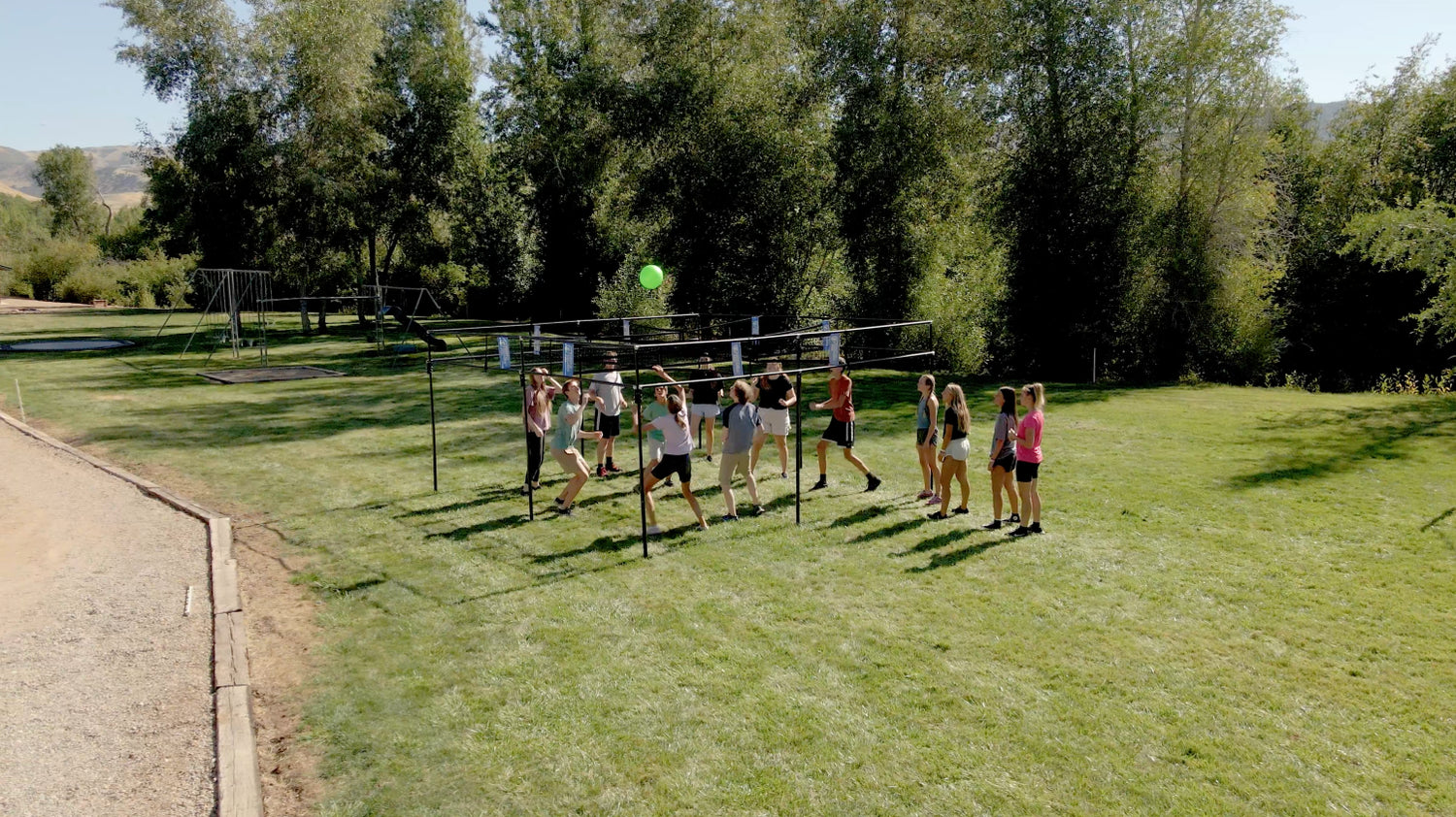 People playing 9 Square Castle Squares Pro in the park